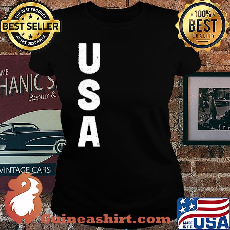 USA TEXT WHITE SHIRT Laides tee