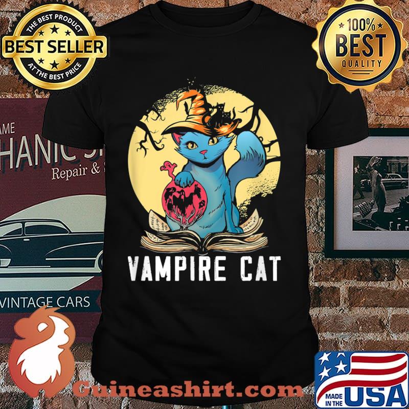 Vampire Cat Halloween Bloody Holiday Scary Horror Monster Shirt