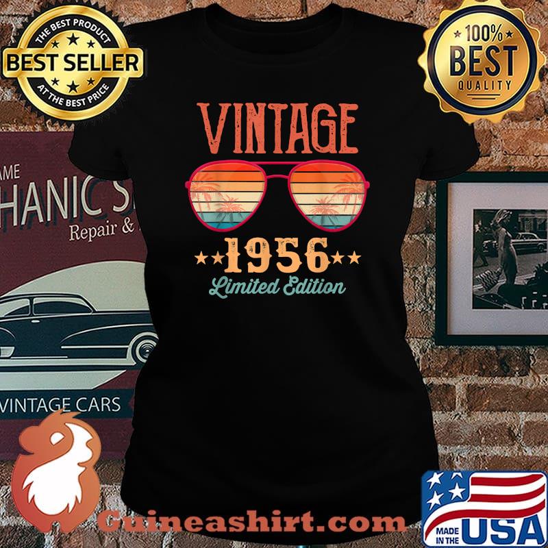 Vintage 1956 Limited Edition 65th Birthday 65 Year Old Sunglasses T-Shirt Laides tee