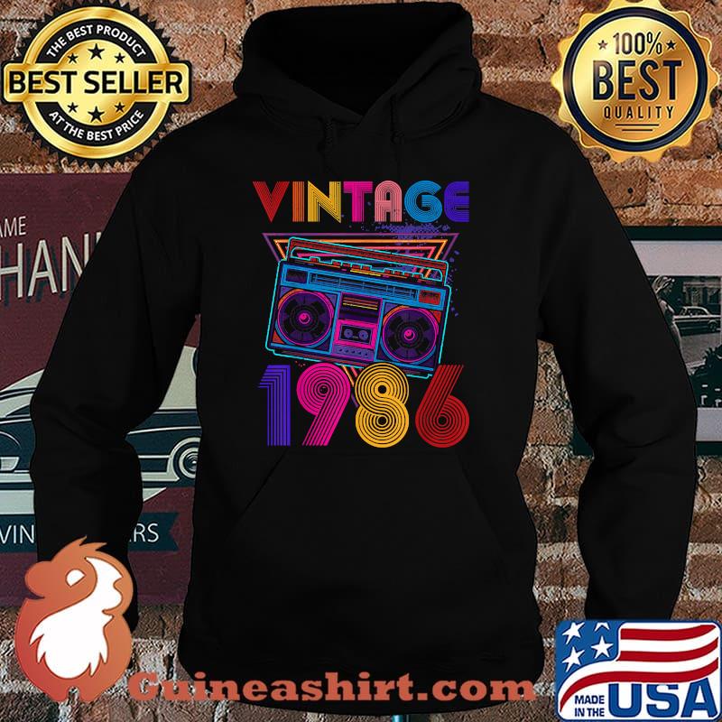 Vintage Boom Box 1986 35th Birthday Music Lover T-Shirt Hoodie