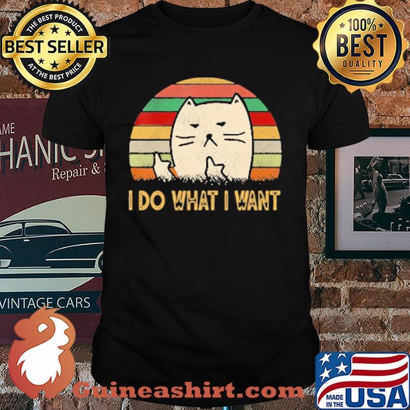 Vintage I Do What I Want Cat Lovers T-Shirt