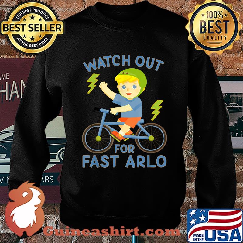Watch Out for Fast Arlo Boy on Bike Bicycle T-Shirt Sweater