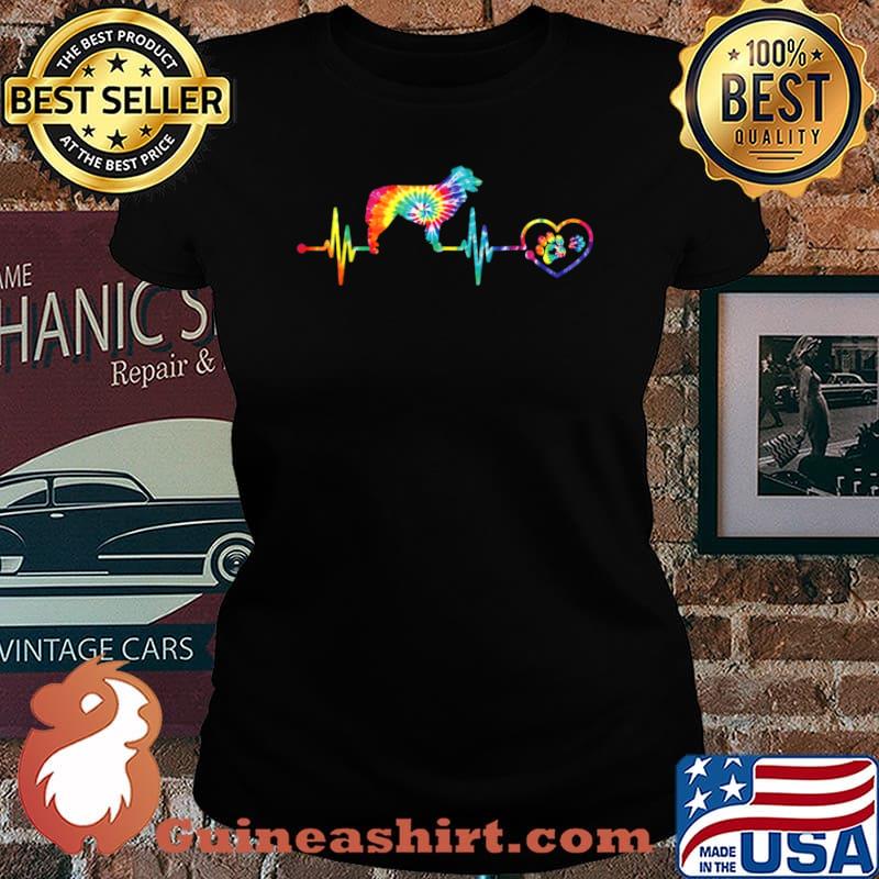 WelshSheepdog Heartbeat Tie Dye Dog Shirt Laides tee