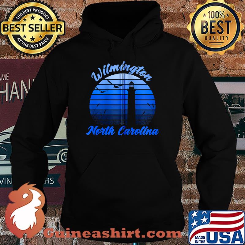 Wilmington North Carolina Blue with Lighthouse and Seagulls T-Shirt Hoodie
