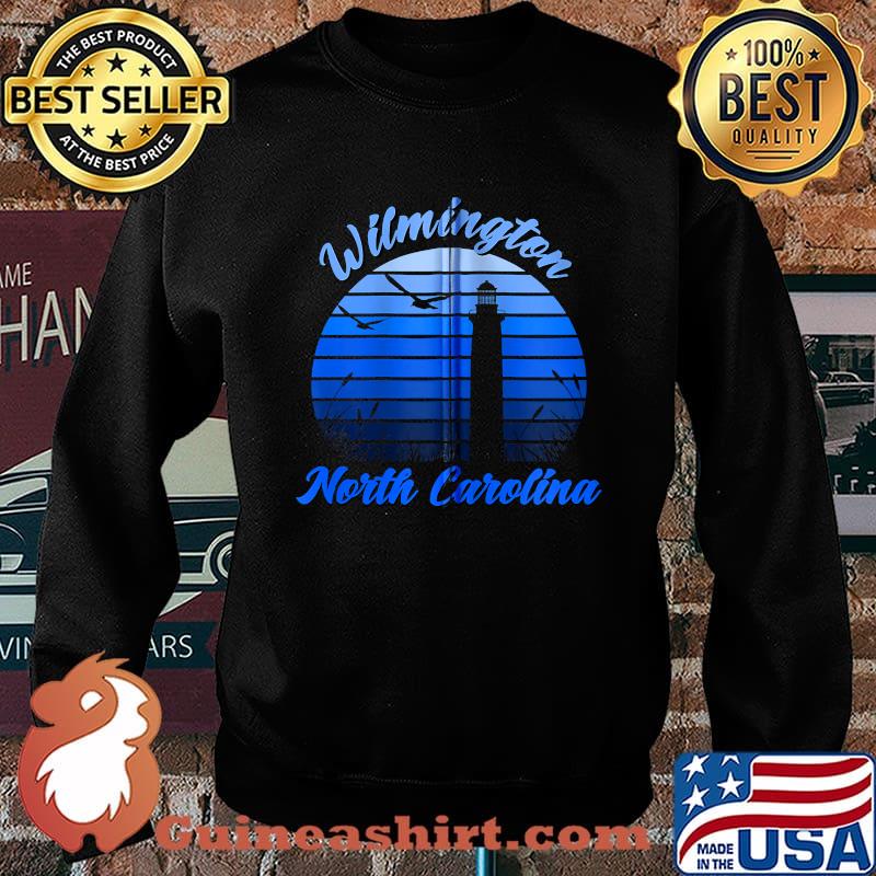 Wilmington North Carolina Blue with Lighthouse and Seagulls T-Shirt Sweater