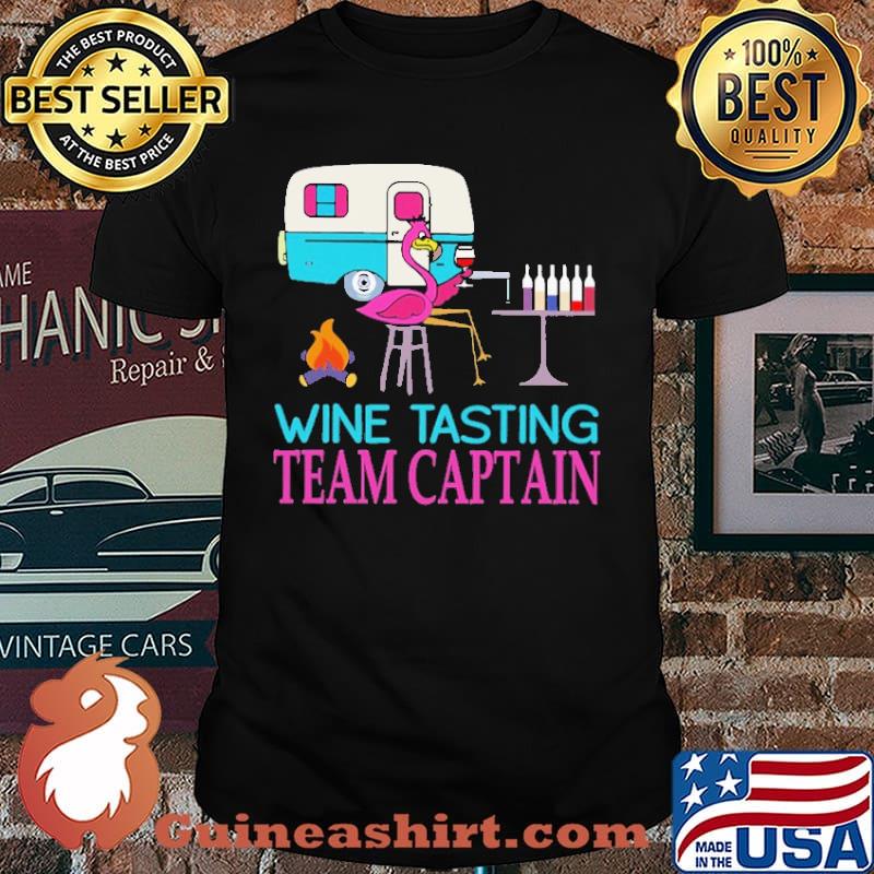 Wine Tasting Team Captain Camping Flamingo Shirt