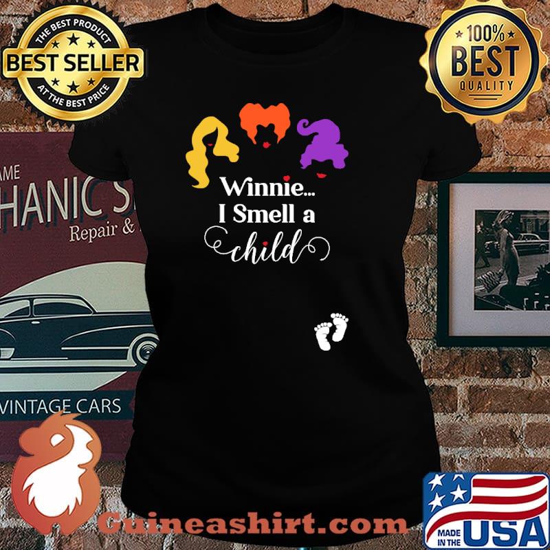 Winnie I Smell a Child Hocus Pocus Pregnancy Halloween Shirt Laides tee