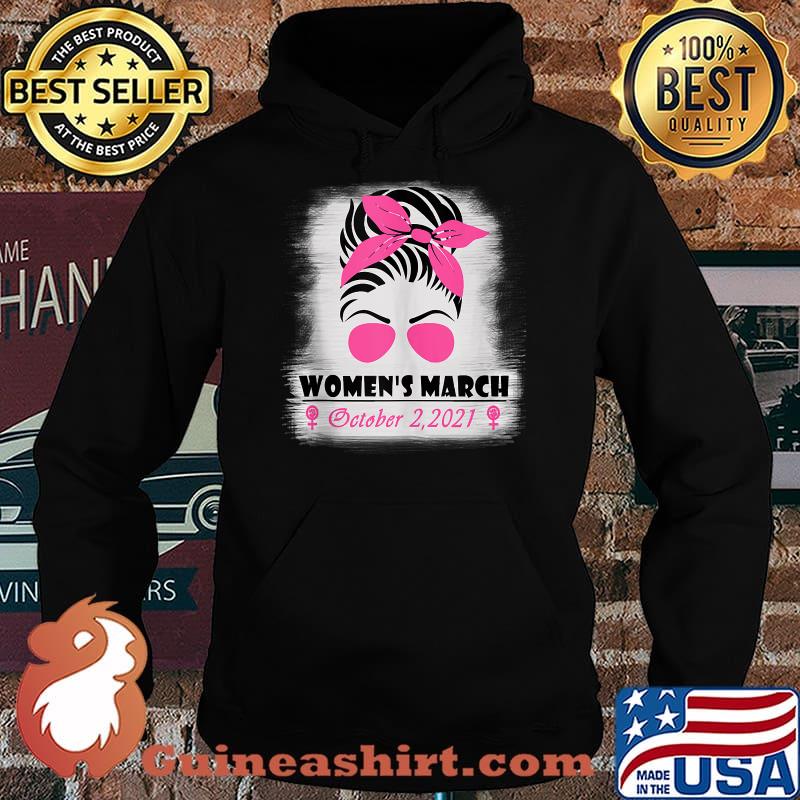 Women's March October 2,2021 The Girl With Pink Bow And Pink Glasses T-Shirt Hoodie