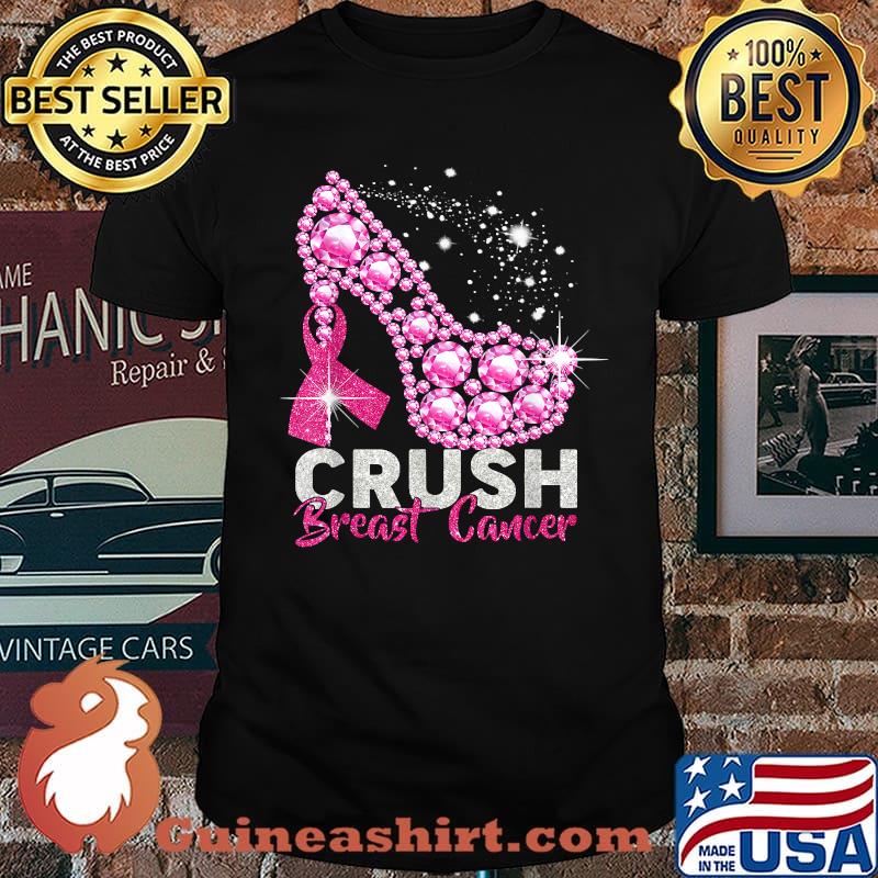 Womens High Heel Crush Breast Cancer Awareness T-Shirt