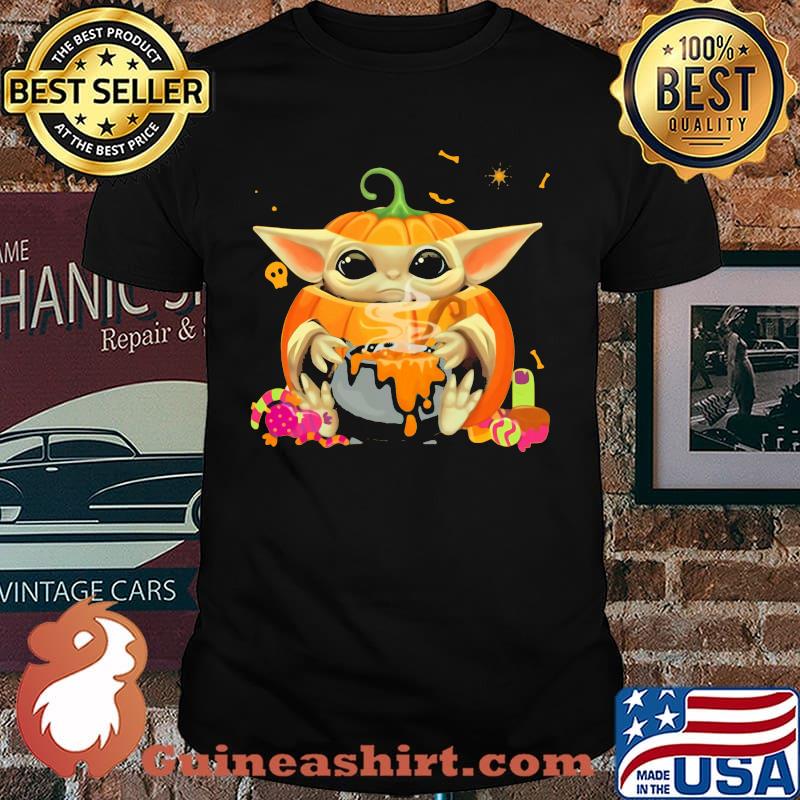 Yoda pumpkin halloween shirt