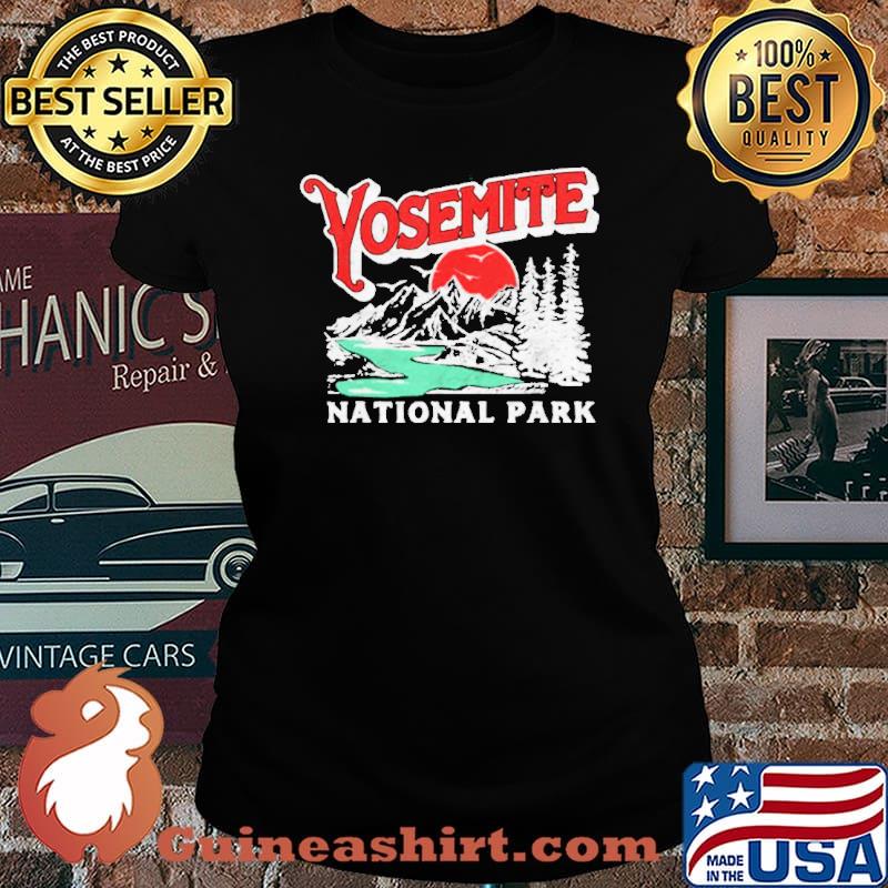 Yosemite national park mountains distressed retro s Laides tee