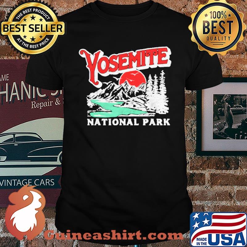 Yosemite national park mountains distressed retro shirt