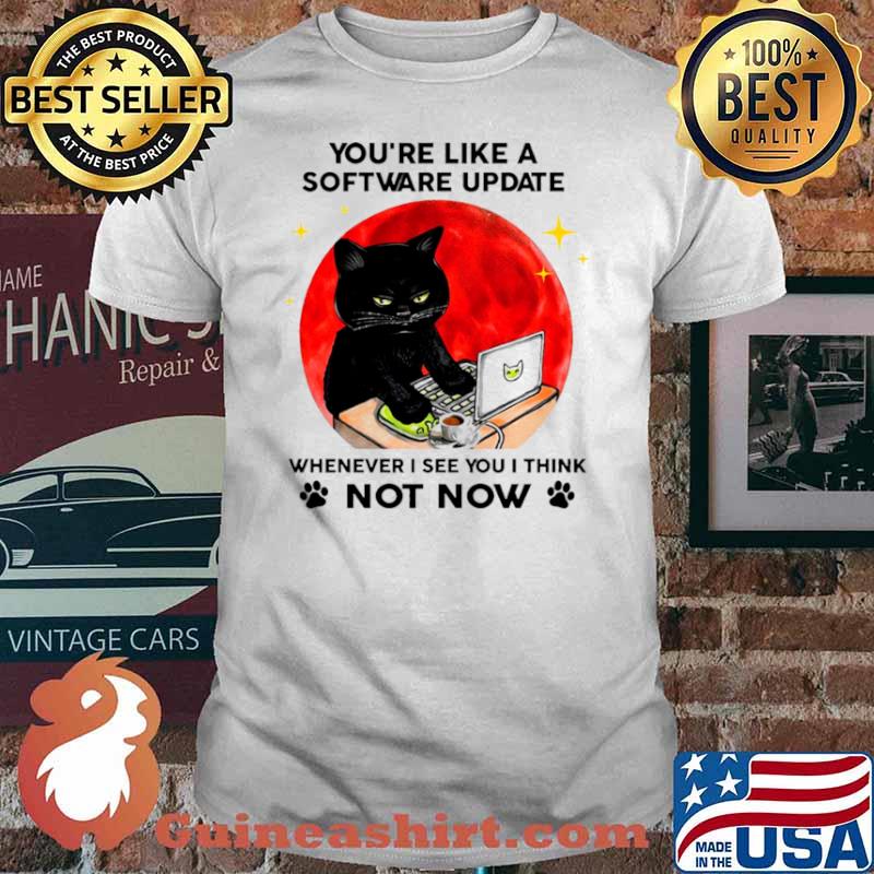 You're Like A Software Update Whenever I See You I Think Not Now Cat Blood Moon Shirt