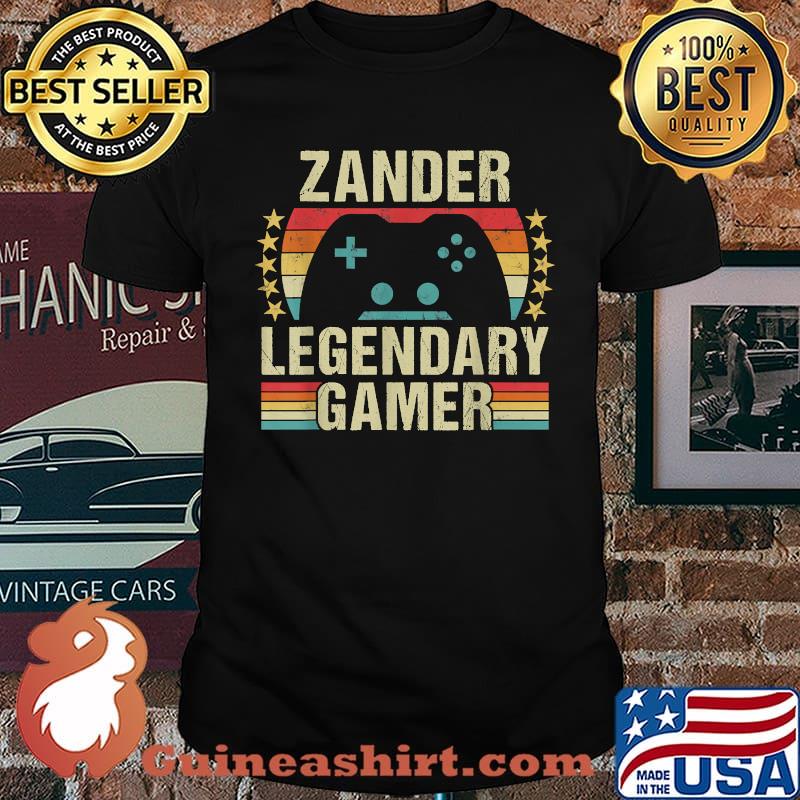 Zander Gamer Retro Gaming Vintage Game Personalized 70s T-Shirt