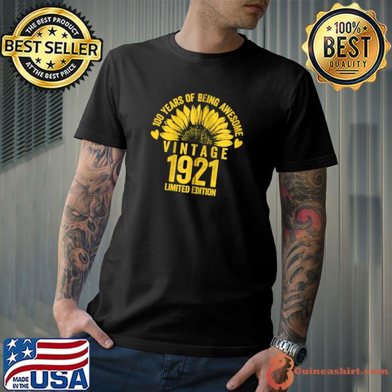 100 Year Old 1921 Limited Edition 100th BDay Floral T-Shirt Unisex