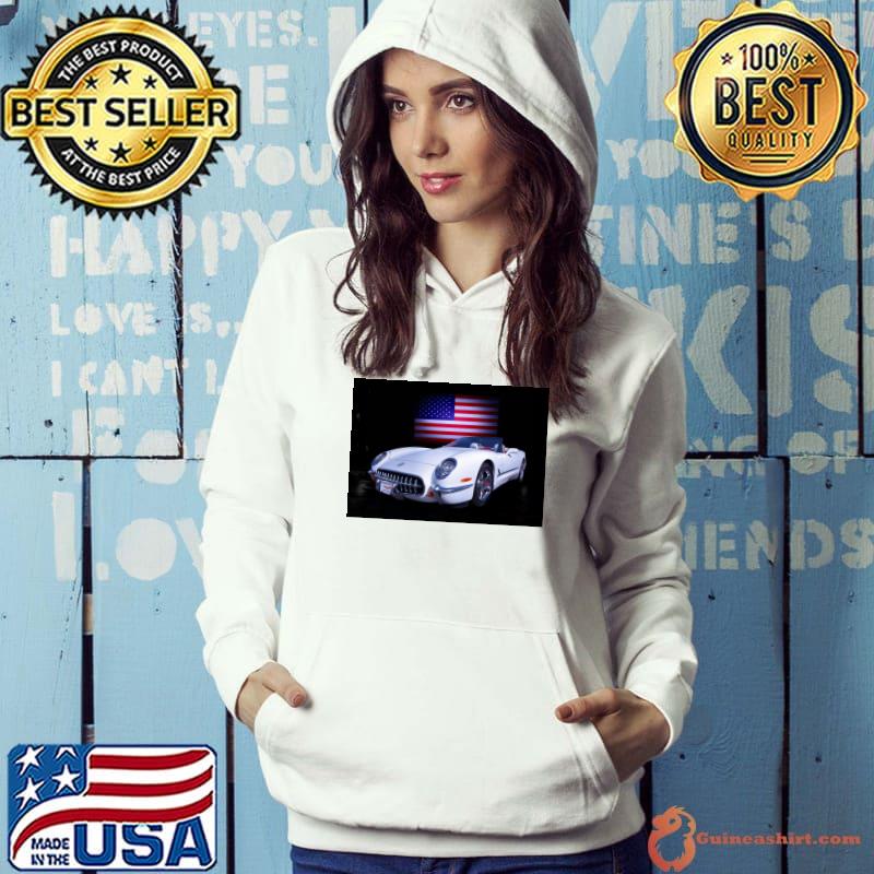 1953 corvette thomas burtney transparent American Flag Shirt