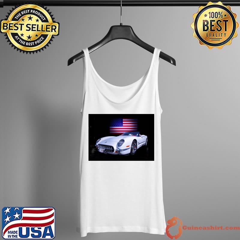 1953 corvette thomas burtney transparent American Flag Shirt Tank Top