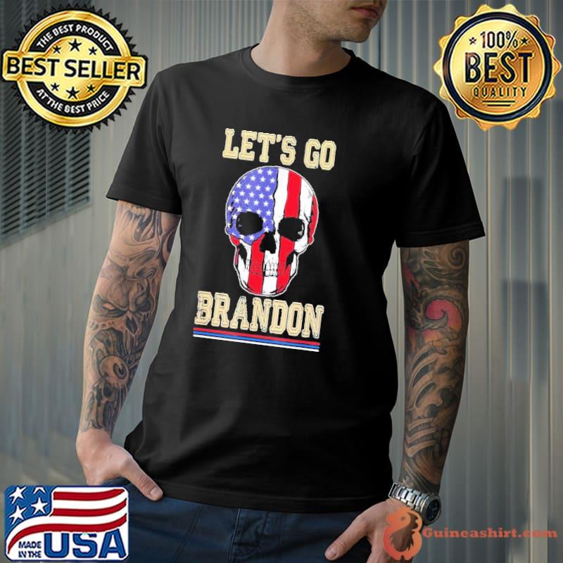 2021 Let’s Go Brandon, Skull American Flag Skull USA Shirt Unisex