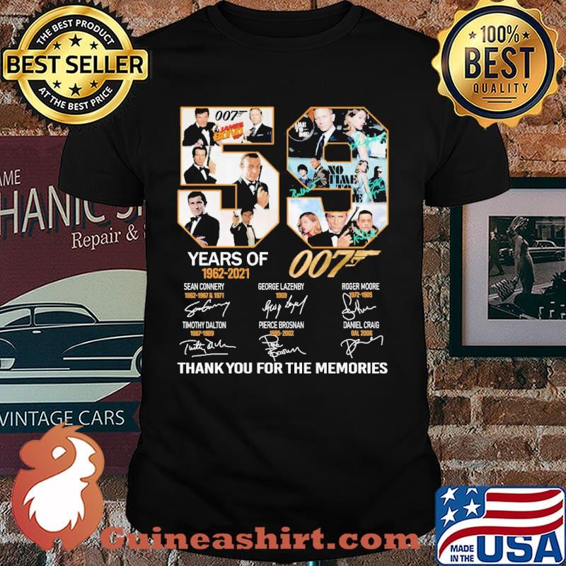 59 Years Of 1962 2021 007 Thank You For The Memories Shirt