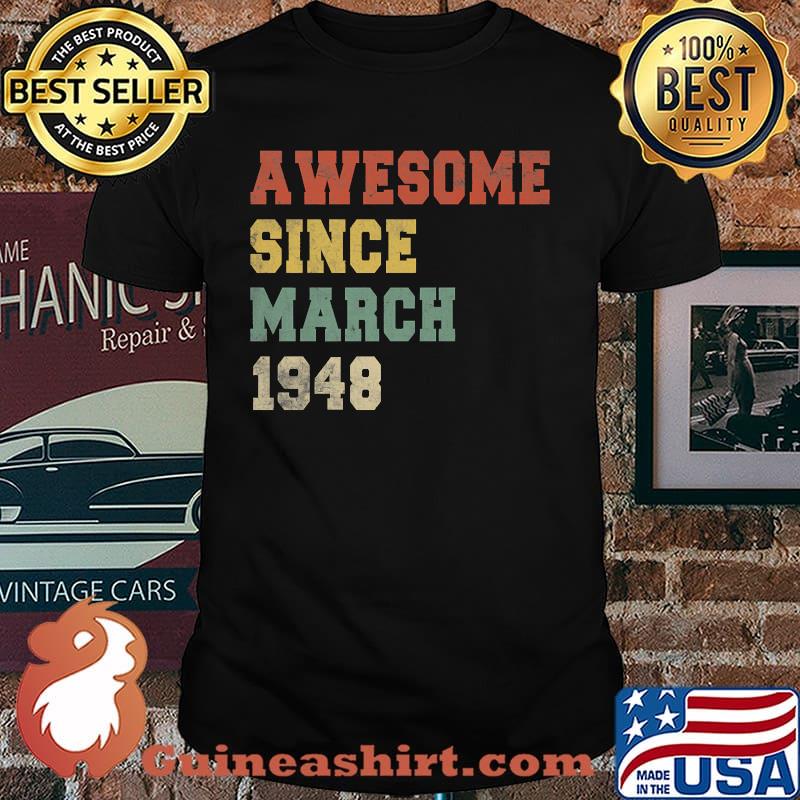 74th Retro Birthday Vintage Awesome Since March 1948 Premium T-Shirt