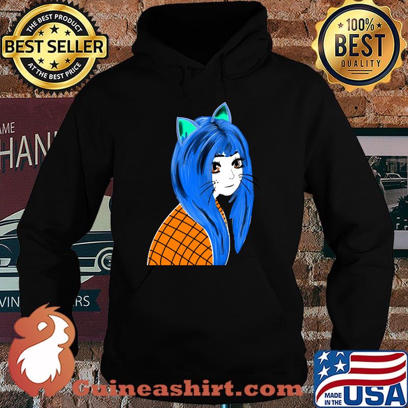 Adorable Neko Cat Illustration Nekomimi T-s Hoodie