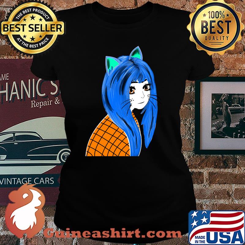 Adorable Neko Cat Illustration Nekomimi T-s Laides tee