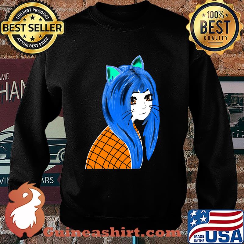 Adorable Neko Cat Illustration Nekomimi T-s Sweater