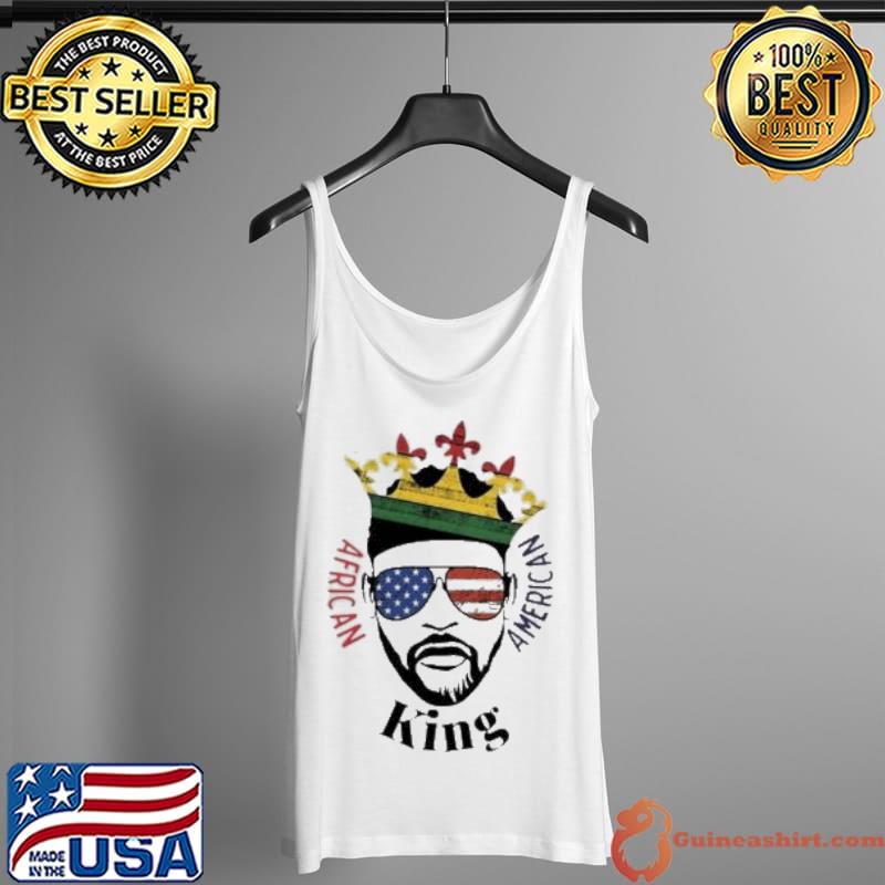 African American King Sunglasses Usa Flag s Tank Top
