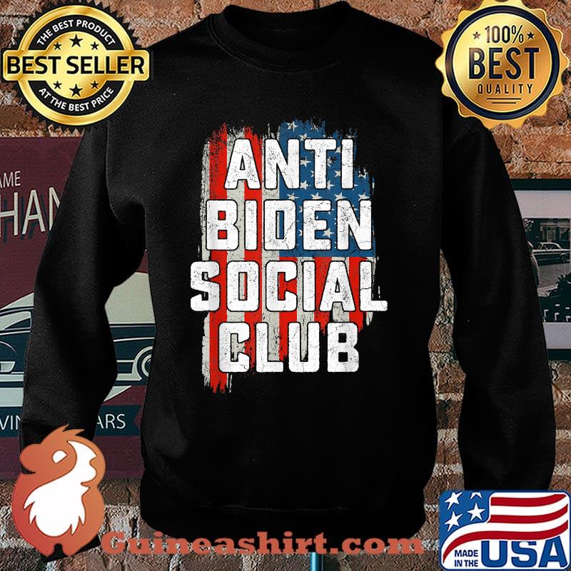 Anti Biden Social Club American Flag Retro Vintage T-Shirt Sweater