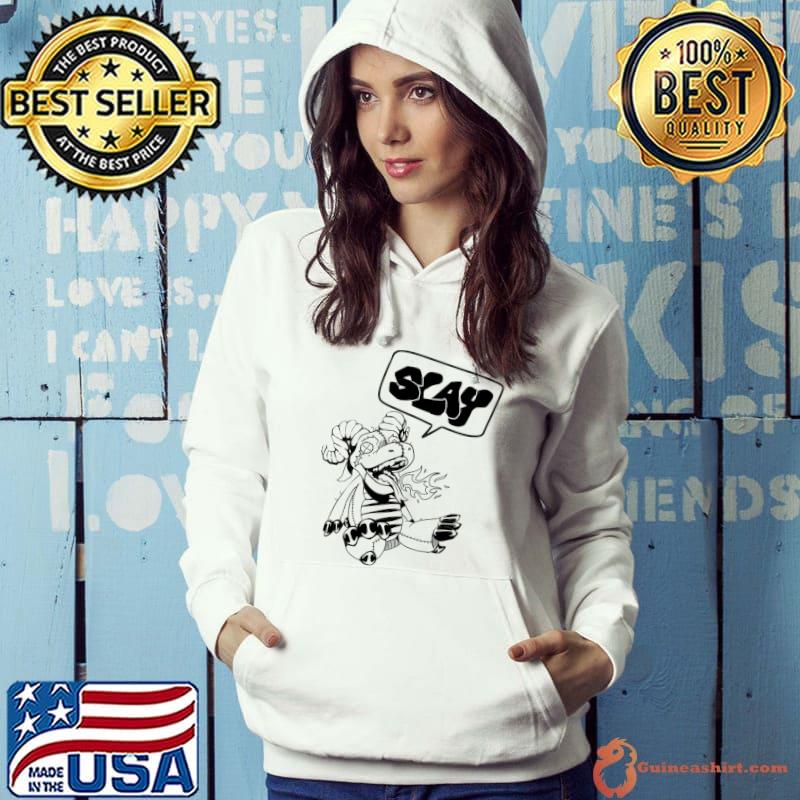 Awesome plush Dragon Line Art Slay Letters Word Bubble Tangie Marie T-s Hoodie