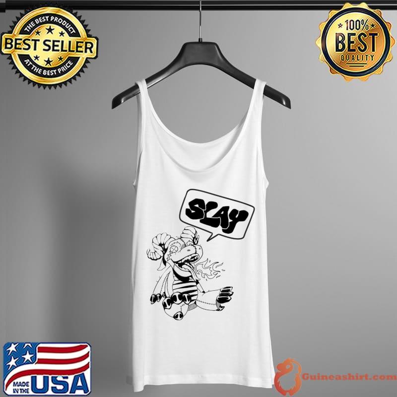 Awesome plush Dragon Line Art Slay Letters Word Bubble Tangie Marie T-s Tank Top