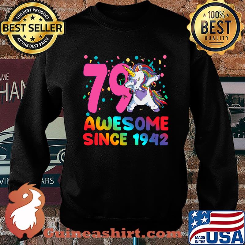 Awesome Since 1942 Dabbing Unicorn 79 year old 79th Birthday T-s Sweater