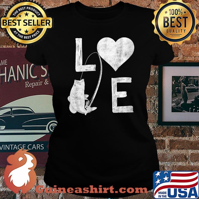 Bass Fishing I Love Catching Big Mouth T-Shirt Laides tee