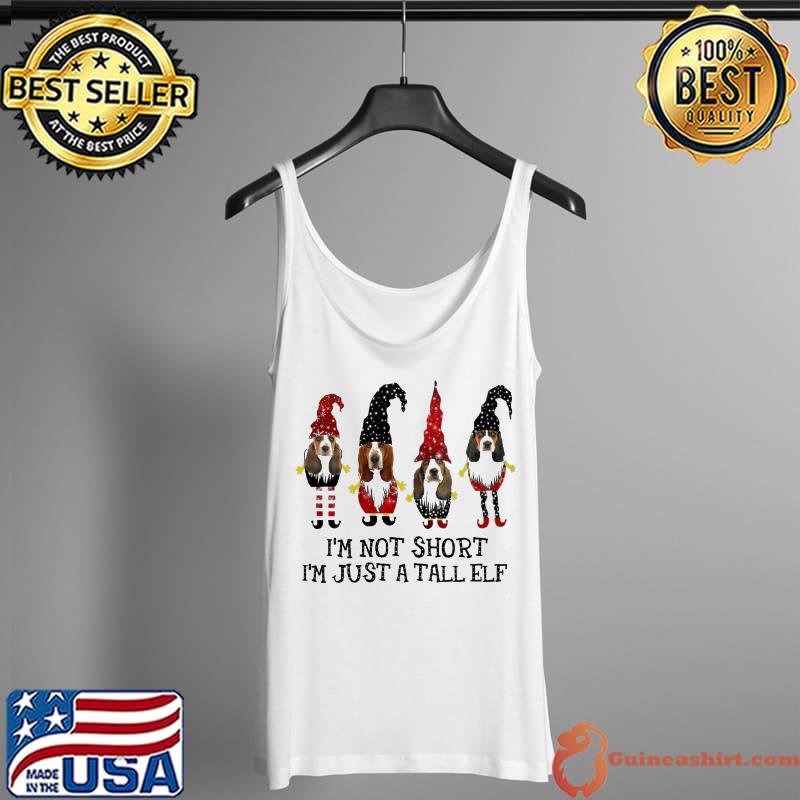 Best basset Hound Just A Tall Elf for hound lover Dog Shirt Tank Top