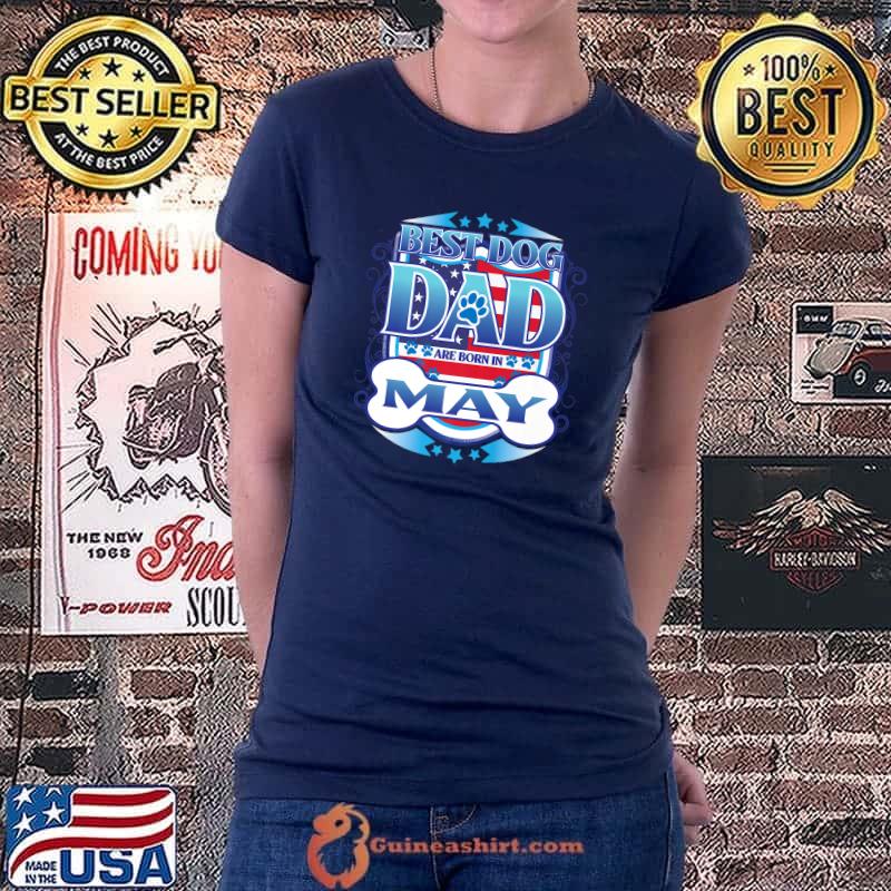 Best Dog Dad are born in May Dog Lover Birthday Premium T-Shirt