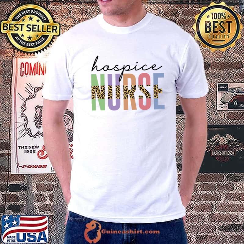 Best hospice Nurse Cheetah print typography leopart Classic T-Shirt