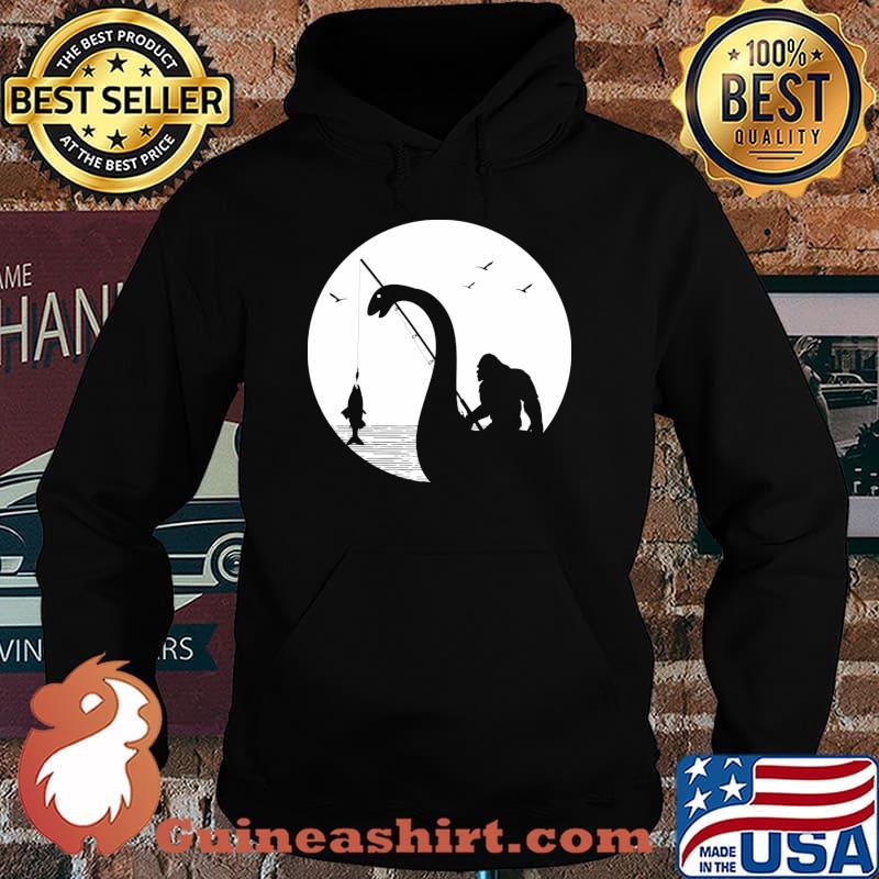 Bigfoot Fishing Loch Ness Monster Sasquatch Fishing T-Shirt Hoodie