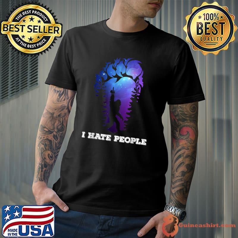 Bigfoot Footprint I hate people , camping T-Shirt