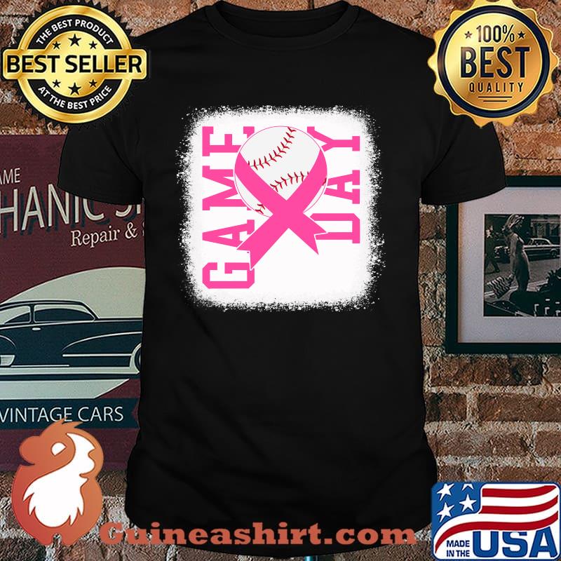 Bleached Game Day - Breast Cancer Awareness Pink Baseball T-shirt