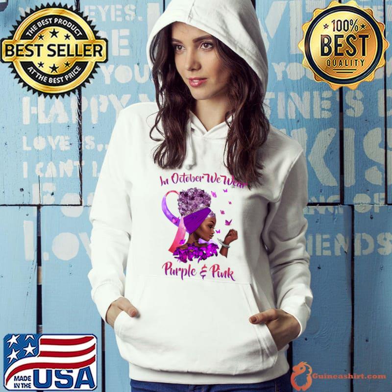 Breast Cancer and Domestic Violence Awareness Black Womens T-shirt