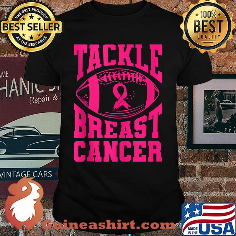 Breast Cancer Awareness Football Ribbon Tackle Breast Cancer T-shirt