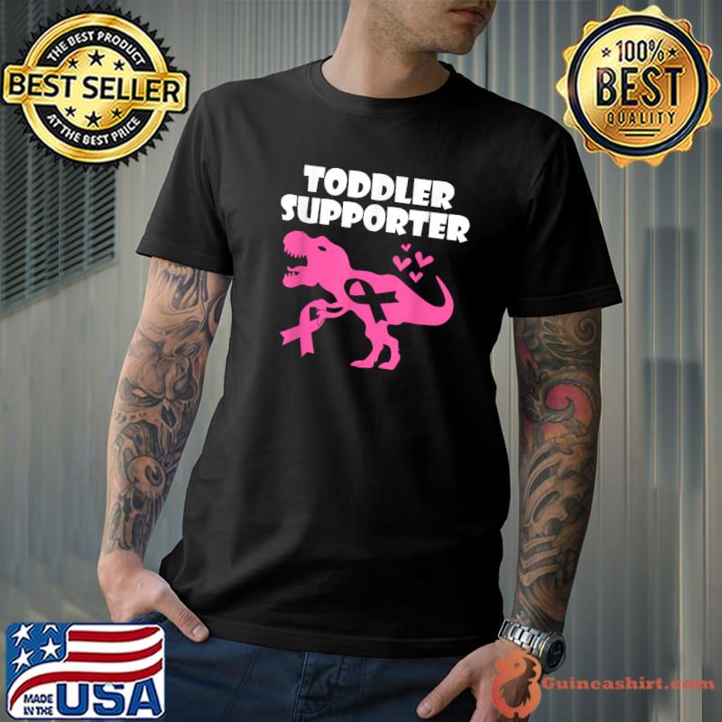 Breast Cancer Awareness Toddler Supporter T-Rex Kids Boys T-Shirt