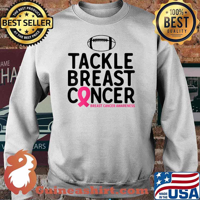 Breast Cancer Warrior Football Ribbon Tackle Breast Cancer T-Shirt Sweater