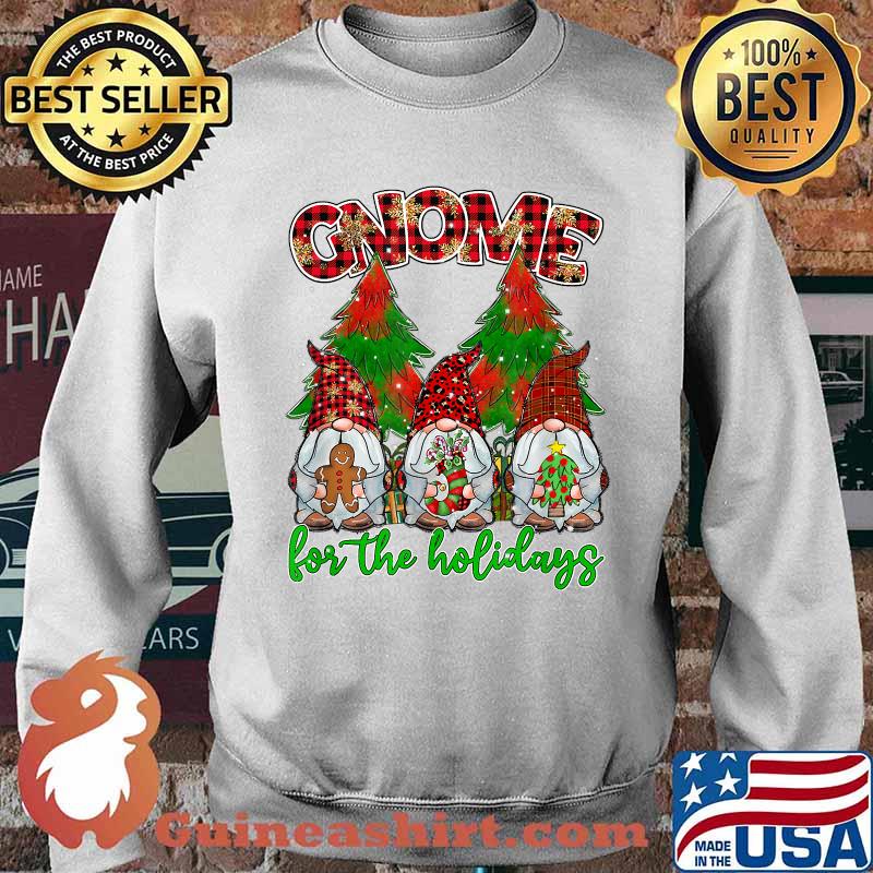 Bufalo Plaid Gnome For Holidays Xmas Trees Cookie Leopard T-Shirt Sweater