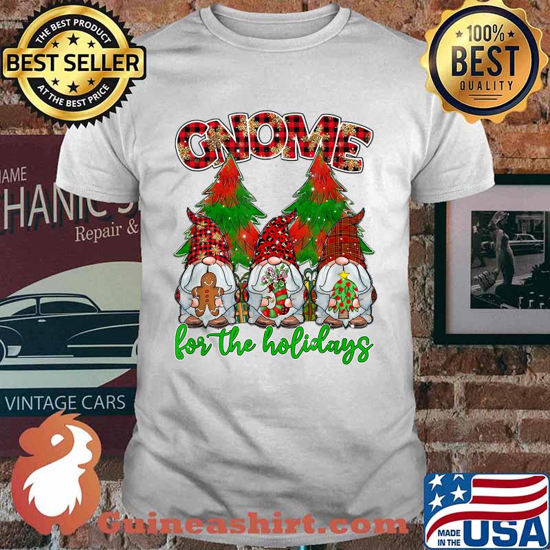 Bufalo Plaid Gnome For Holidays Xmas Trees Cookie Leopard T-Shirt