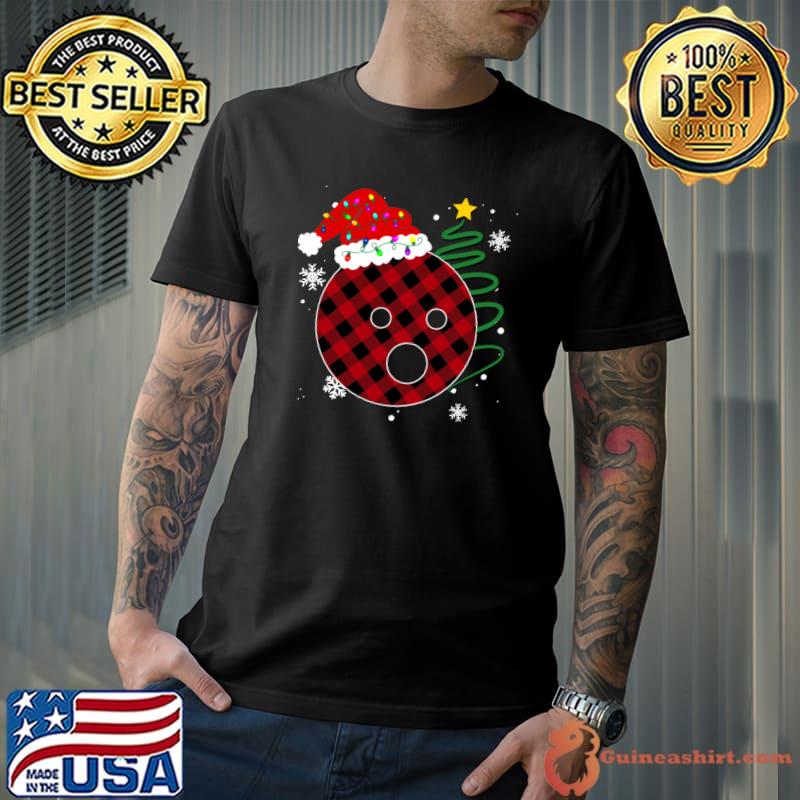 Buffalo Red Plaid Bowling Ball Christmas Sport Xmas Pajama T-Shirt