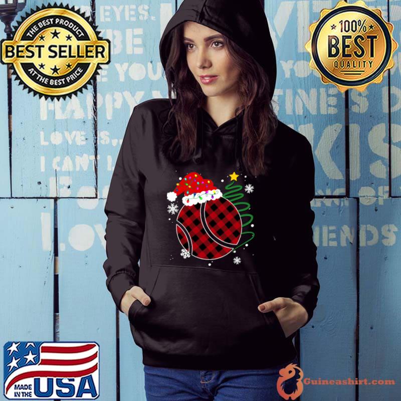 Buffalo Red Plaid Tennis Ball Christmas Sport Xmas Pajama T-Shirt Hoodie