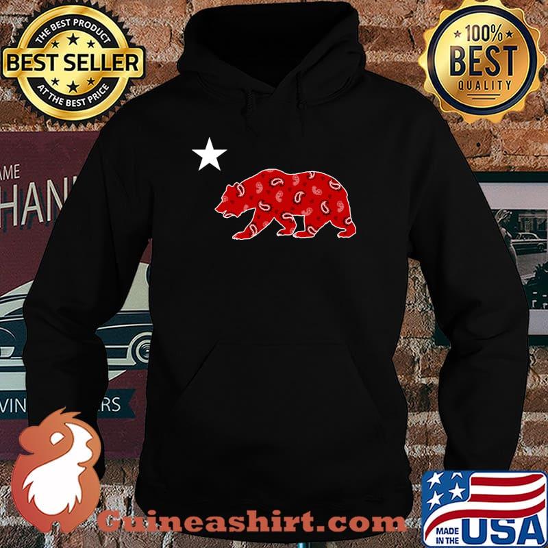 California Flag CALI BEAR - Red T-Shirt Hoodie