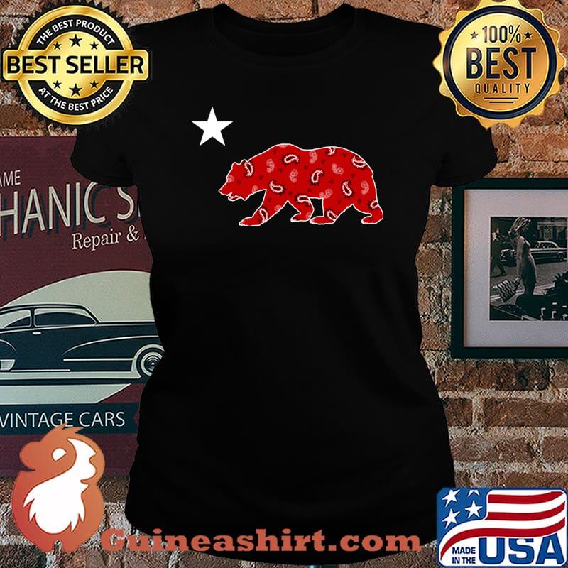 California Flag CALI BEAR - Red T-Shirt Laides tee
