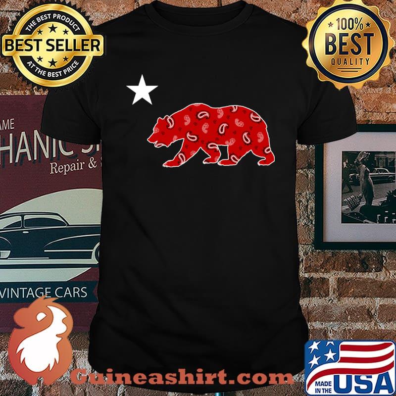 California Flag CALI BEAR - Red T-Shirt